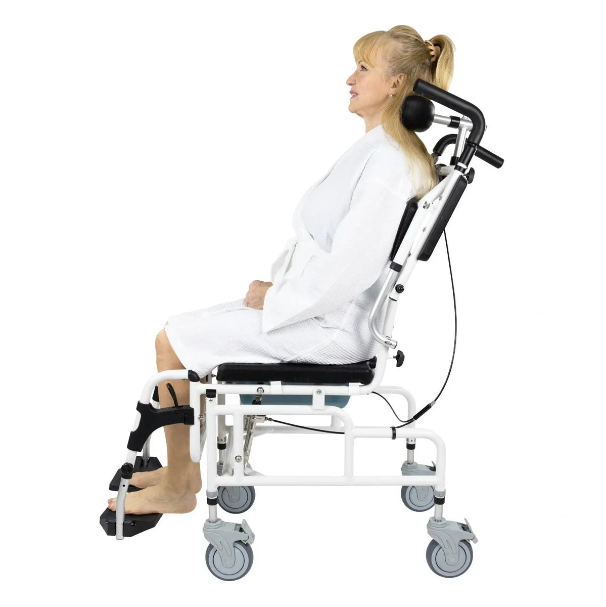 Reclining Shower Commode Transport Chair