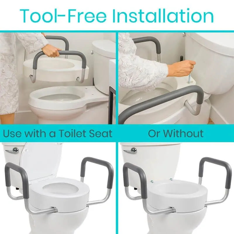 Toilet Seat Riser with Arms