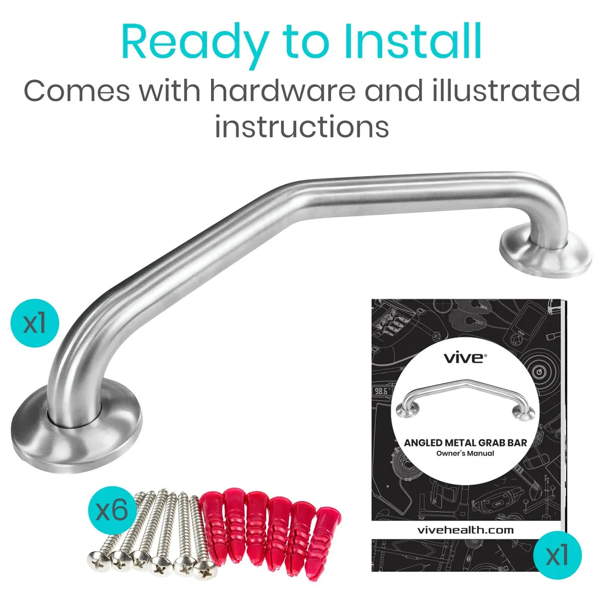 Angled Metal Grab Bar